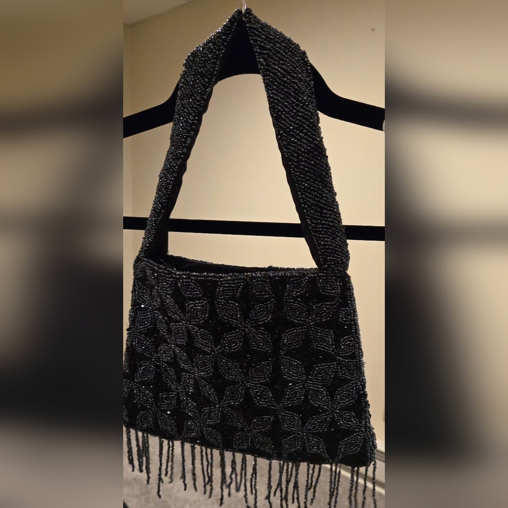 👛Black Beaded Women's Evening Bag